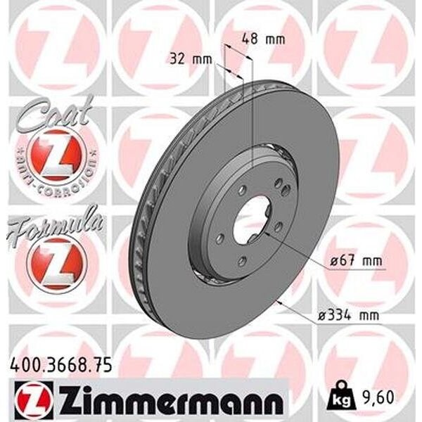 Zimmermann Front Brake Rotor, 400.3668.75 400.3668.75 - main